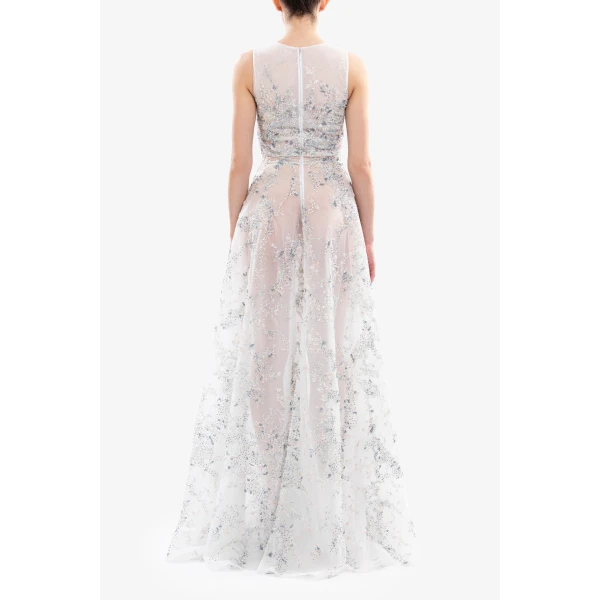 Saiid Kobeisy Embroidered Long Dress, view 3