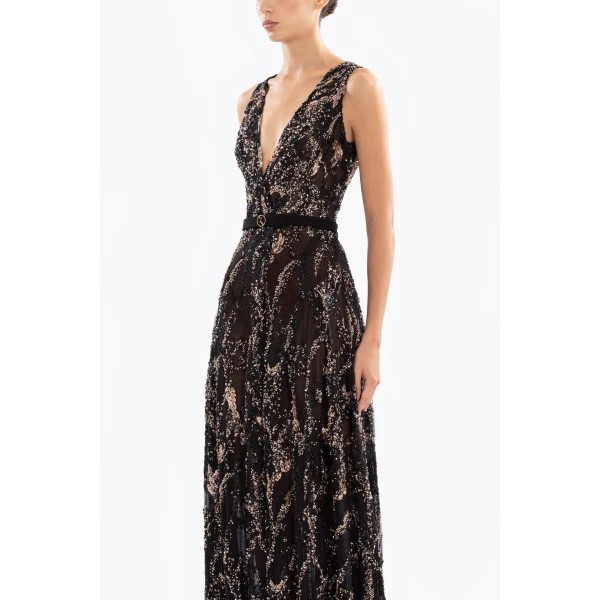 Saiid Kobeisy Embroidered Long Dress, view 4