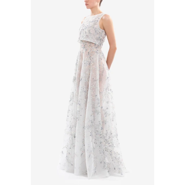 Saiid Kobeisy Embroidered Long Dress, view 4