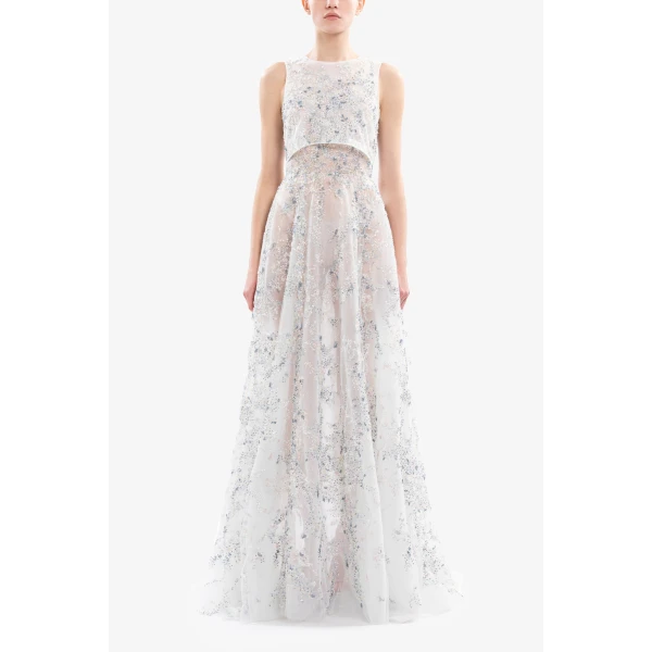 Saiid Kobeisy Embroidered Long Dress, view 5