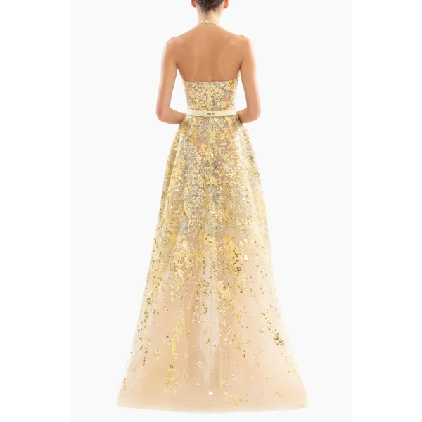 Saiid Kobeisy Embroidered Long Dress, view 6