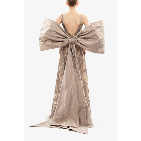 Saiid Kobeisy Embroidered Long Dress, view 6