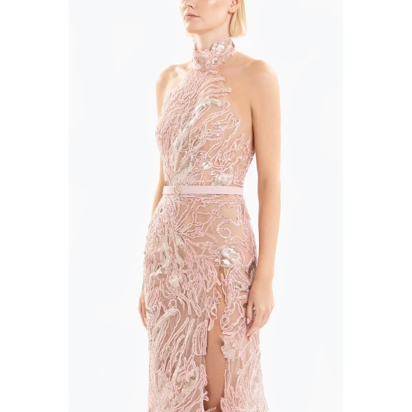 Saiid Kobeisy Embroidered Long Dress, view 6