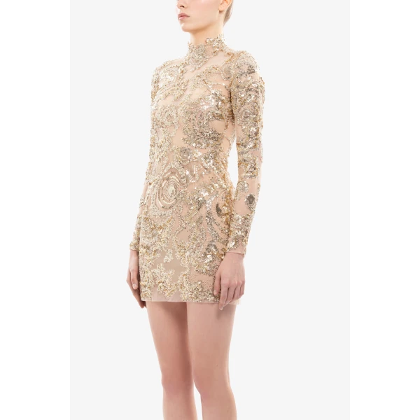 Saiid Kobeisy Embroidered Mini Dress, view 3