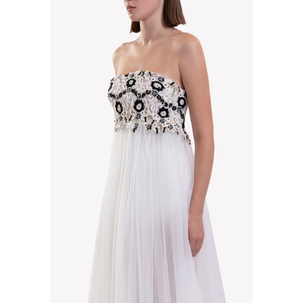 Saiid Kobeisy Embroidered Tulle Dress, view 4