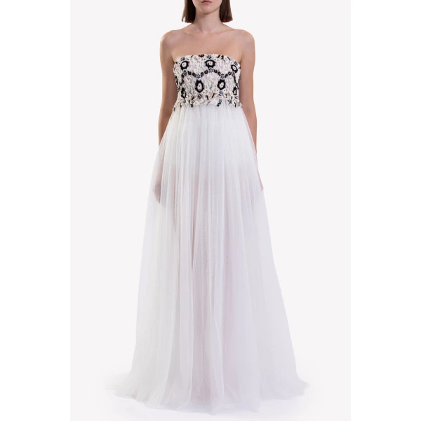 Saiid Kobeisy Embroidered Tulle Dress, view 5