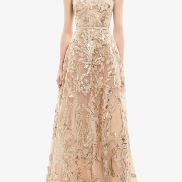 Embroidered Tulle Long Dress - Image 5