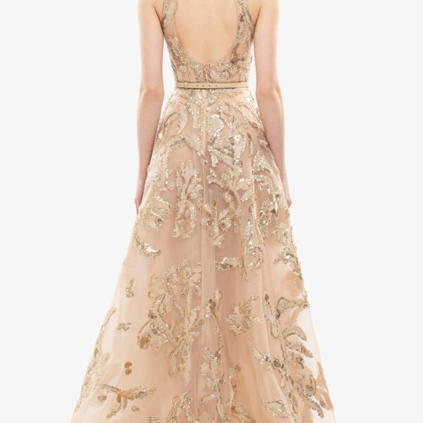 Embroidered Tulle Long Dress - Image 6