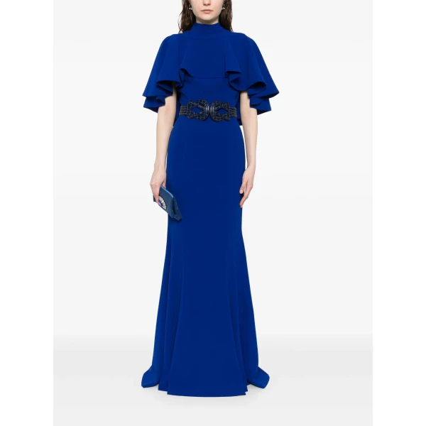 Saiid Kobeisy Fitted Crepe Long Dress, view 2