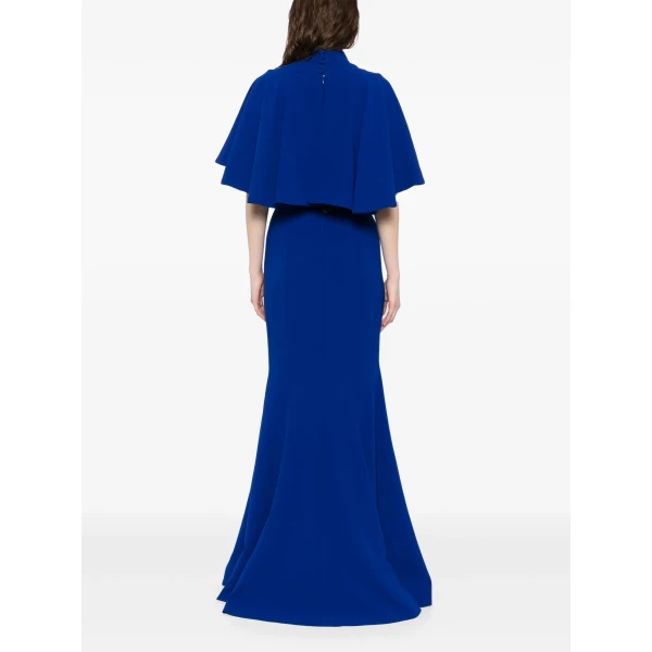 Saiid Kobeisy Fitted Crepe Long Dress, view 3
