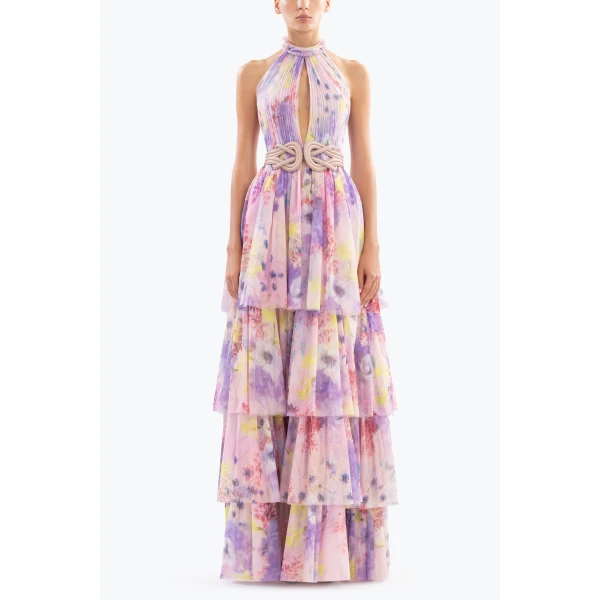 Saiid Kobeisy Floral Printed Long Dress, view 2