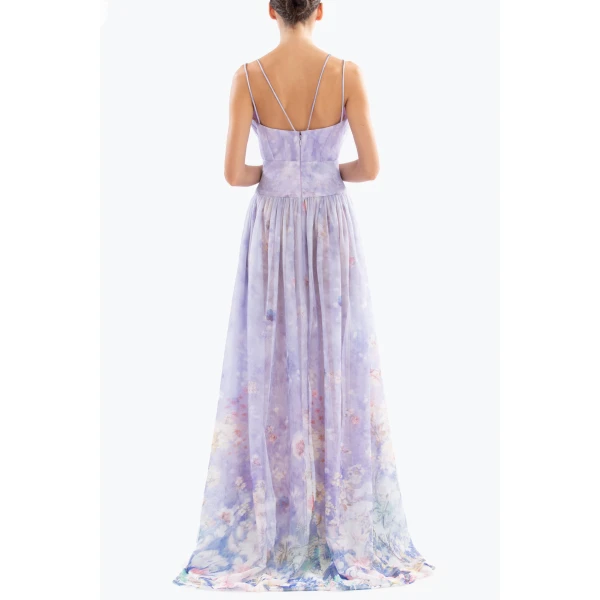 Saiid Kobeisy Floral Printed Long Dress, view 3