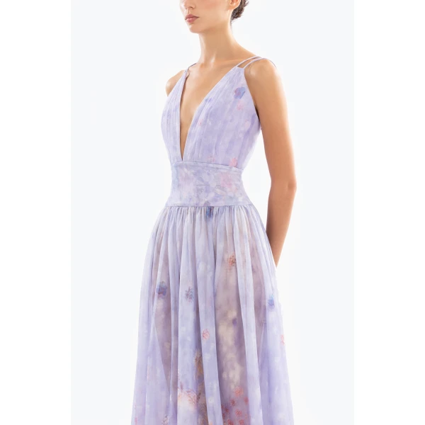 Saiid Kobeisy Floral Printed Long Dress, view 4