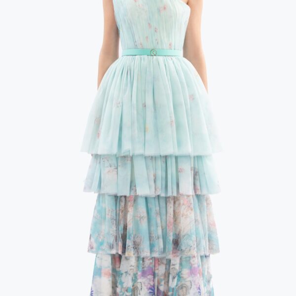 Floral Printed One-Shoulder Dress - Image 5