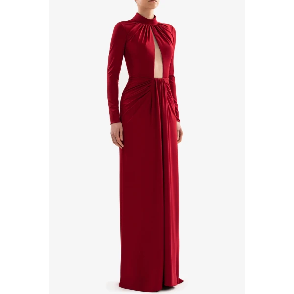 Jersey Pleated Long Dress - Image 6