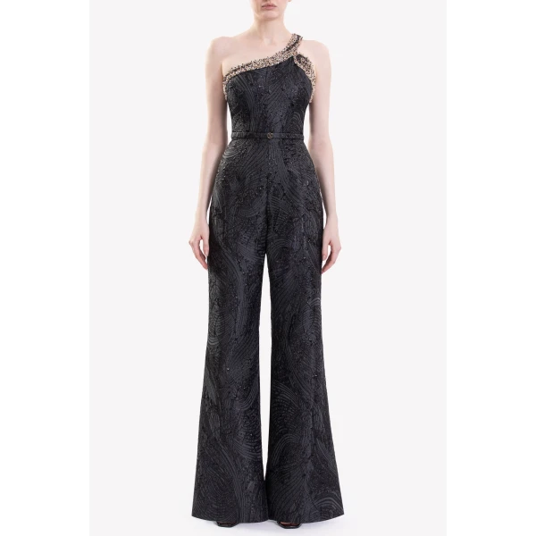 Saiid Kobeisy Jumpsuit With Embellished Neckline, view 6