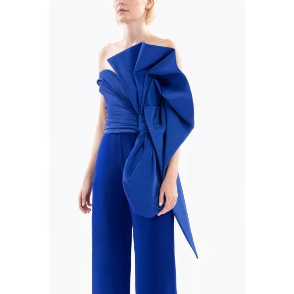 Saiid Kobeisy Jumpsuit With Voluminous Taffeta Bow, view 4