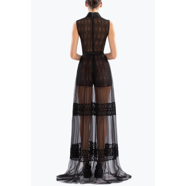 Saiid Kobeisy Lace Long Dress, view 3