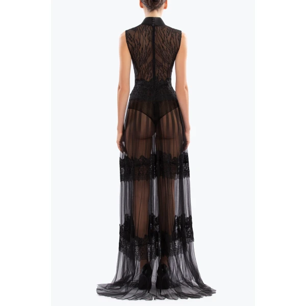 Saiid Kobeisy Lace Long Dress, view 3