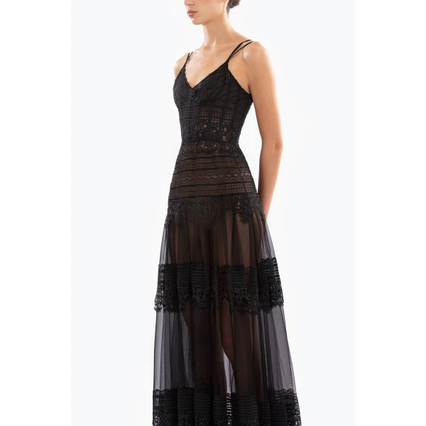Saiid Kobeisy Lace Long Dress, view 4