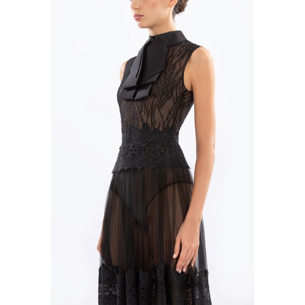 Saiid Kobeisy Lace Long Dress, view 4