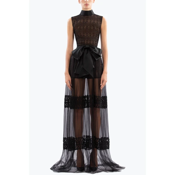 Saiid Kobeisy Lace Long Dress, view 5