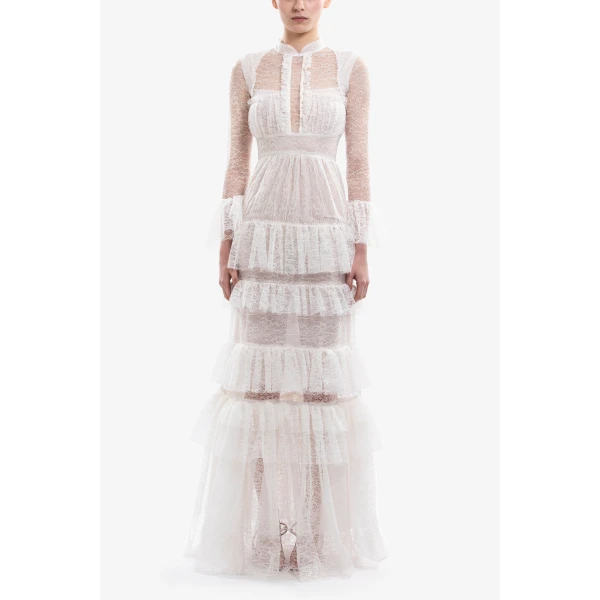 Saiid Kobeisy Lace Long Dress, view 5