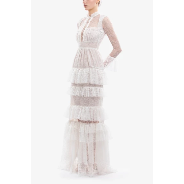 Saiid Kobeisy Lace Long Dress, view 6