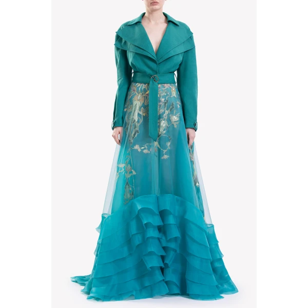 Saiid Kobeisy Linen Jacket And Ruffled Dress, view 5