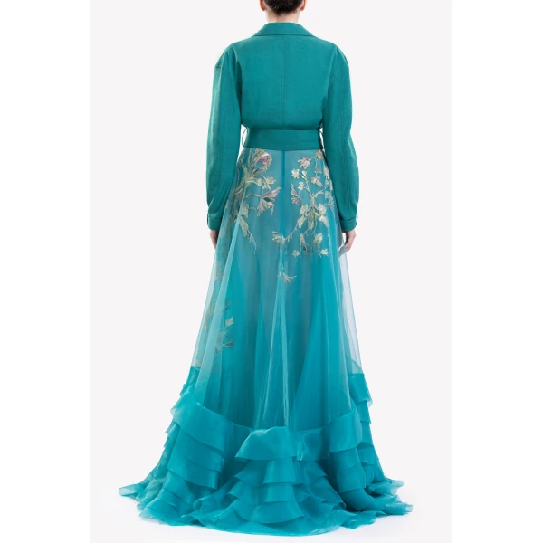 Saiid Kobeisy Linen Jacket And Ruffled Dress, view 6