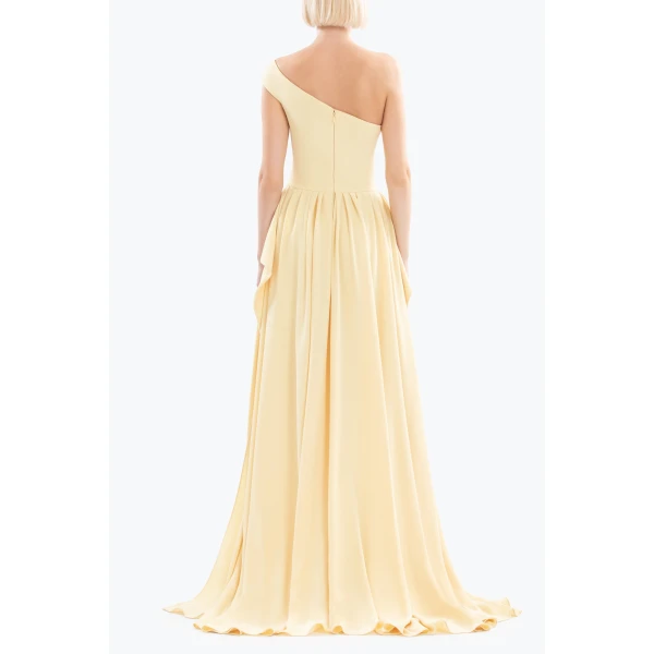 Saiid Kobeisy Long Crepe Embellished Dress, view 3