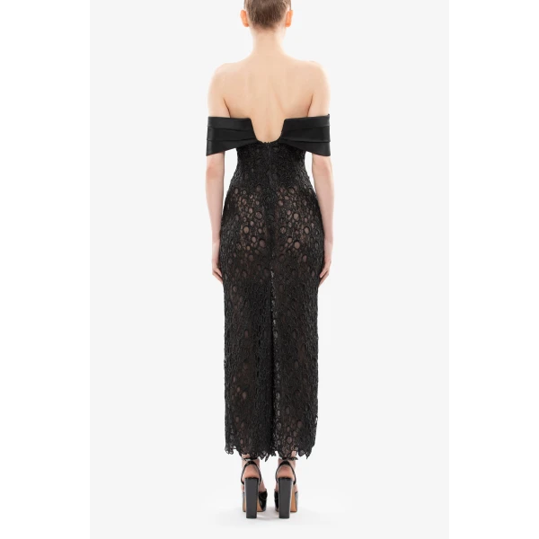 Saiid Kobeisy Midi Guipure Dress, view 6