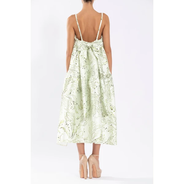 Saiid Kobeisy Mikado A-Line Dress With Dotted Floral Print, view 3