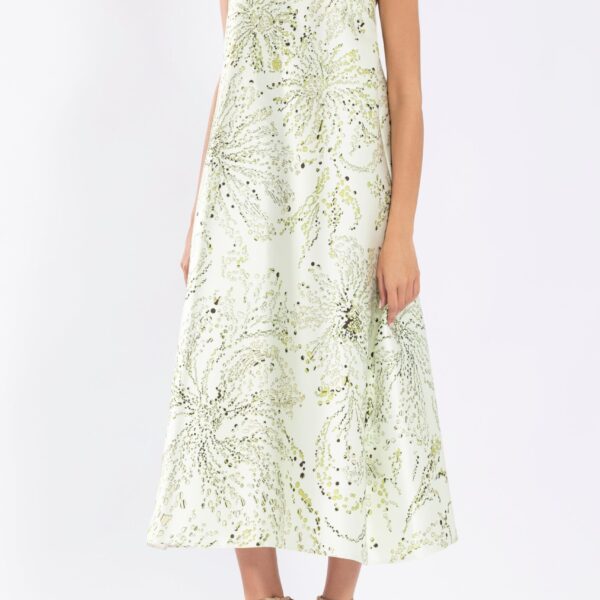 Mikado A-Line Dress With Dotted Floral Print - Image 5