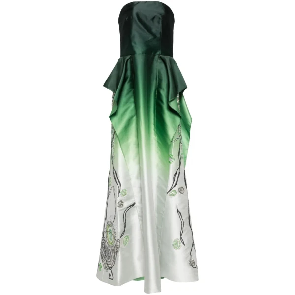 Saiid Kobeisy Mikado Strapless Dress With Beading On The Sides, view 2
