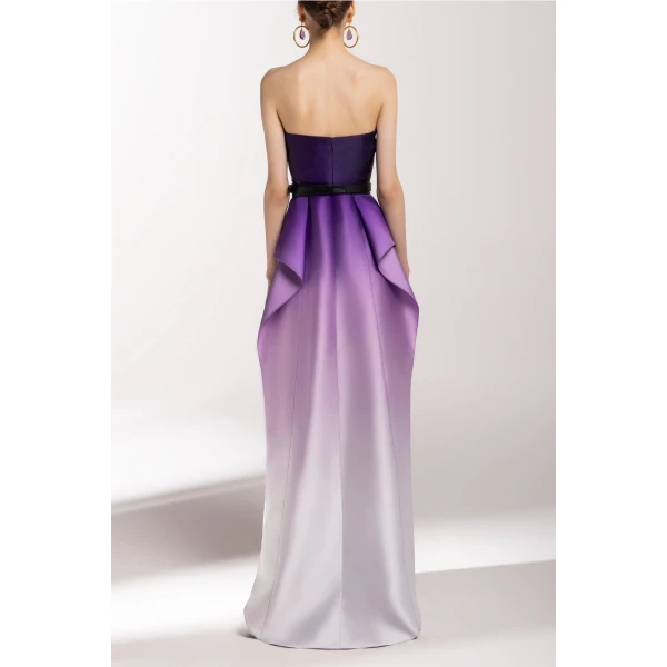 Saiid Kobeisy Mikado Strapless Dress With Beading On The Sides, view 3