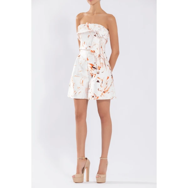 Saiid Kobeisy Mikado Strapless Top With Print, view 2