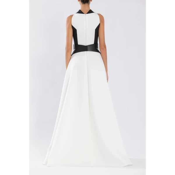 Saiid Kobeisy Neoprene Dress With Contrasting Cuts, view 3