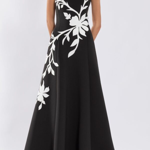 Neoprene Dress With Floral Embroidery - Image 5