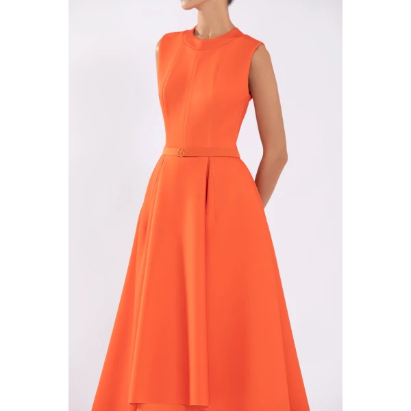 Saiid Kobeisy Neoprene Dress With High-Low Skirt, view 4