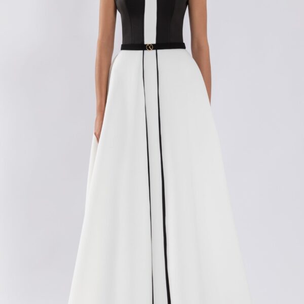 Neoprene Dress With Wide Shoulders - Image 5