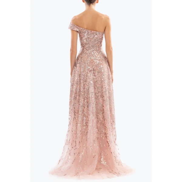 Saiid Kobeisy Off-Shoulder Long Embroidered Dress, view 3