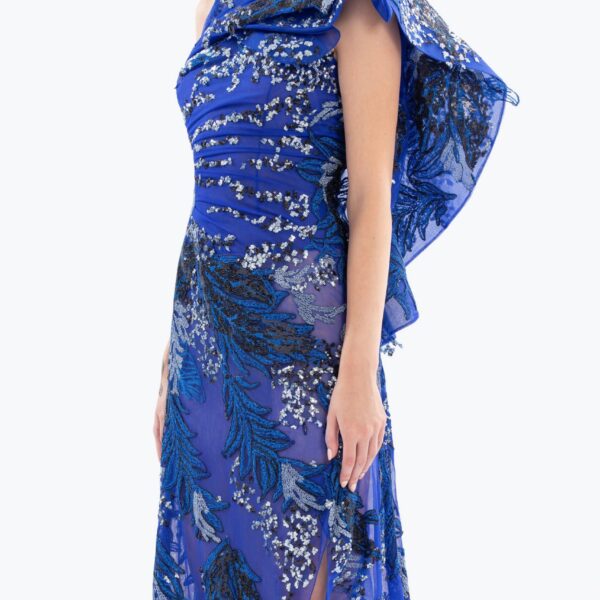 One-Shoulder Embroidered Long Dress - Image 6