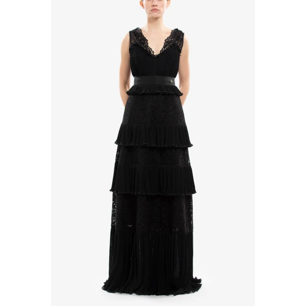 Saiid Kobeisy Pleated Lace Dress, view 5