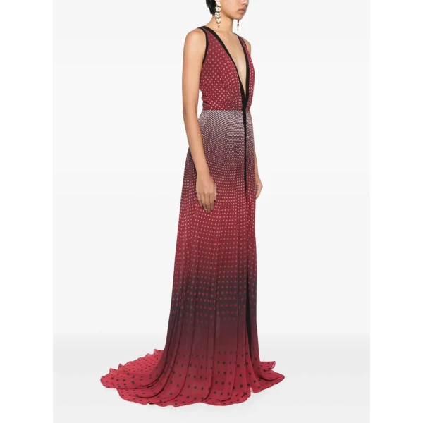 Saiid Kobeisy Polka Dot Print Gradient Effect Dress, view 4