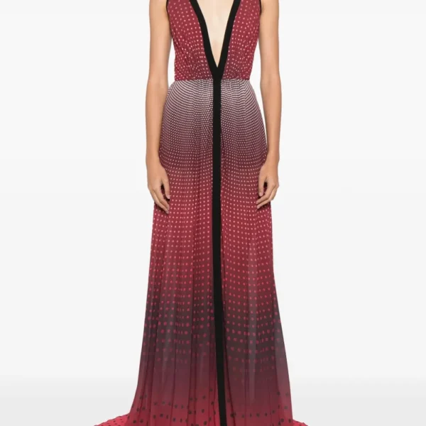 Polka Dot Print Gradient Effect Dress - Image 5