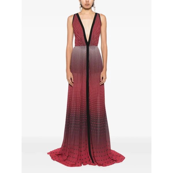 Saiid Kobeisy Polka Dot Print Gradient Effect Dress, view 5