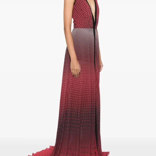 Polka Dot Print Gradient Effect Dress - Image 6