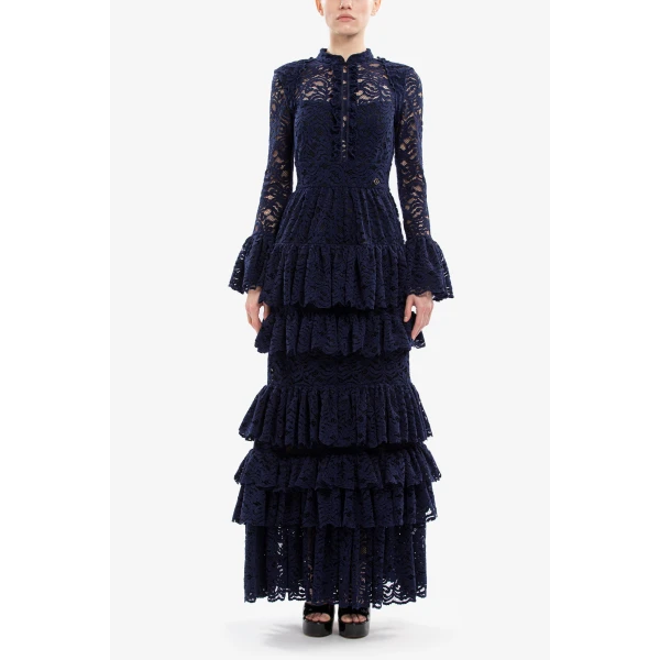 Saiid Kobeisy Ruffled Lace Long Dress, view 5