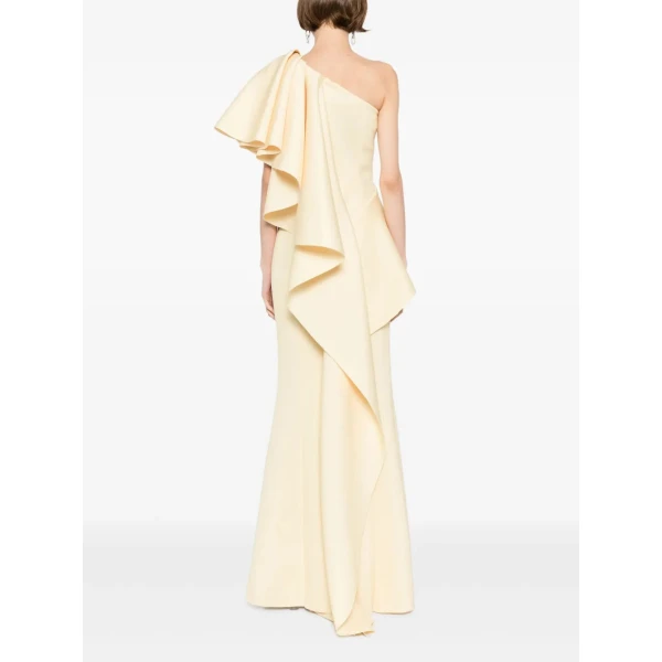 Saiid Kobeisy Ruffled Scuba Long Dress, view 3